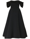 Giambattista Valli Draped Off-the-shoulder Midi Dress In Nero