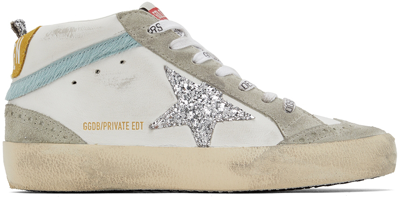 Golden Goose Ssense Exclusive White & Gray Mid Star Classic Sneakers