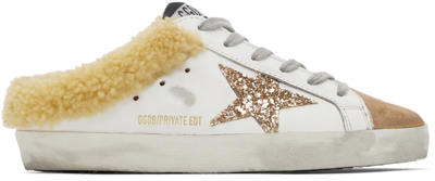 Golden Goose Ssense Exclusive Brown & White Shearling Super-star Sabot Sneakers