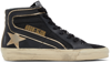 Golden Goose Ssense Exclusive Black Slide Sneakers In Black