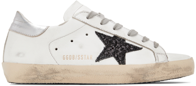 Golden Goose Ssense Exclusive White Glitter Superstar Sneakers In Tbc