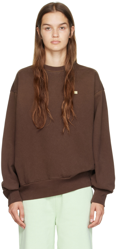 Acne Studios Brown Garment-dyed Sweatshirt In Coffee Brown