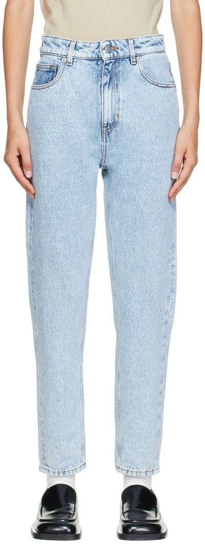 Hugo Boss Blue Modern Mom 2.0 Jeans In 439 Bright Blue