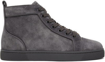 Christian Louboutin Louis Orlato Suede High-top Sneakers In Smoky