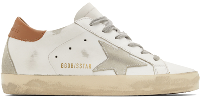 Golden Goose White & Brown Super-star Classic Sneakers In 10803 White/light Br