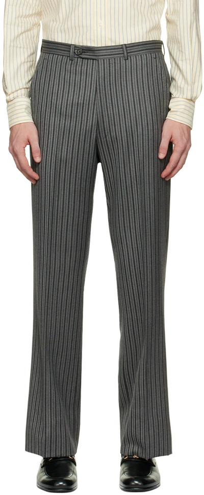 Husbands Ssense Exclusive Gray Wool Trousers In Grey