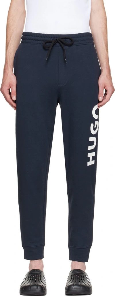 Hugo Navy Dutschi Lounge Pants In 405 Dark Blue
