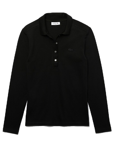 Lacoste Slim Polo Fit Long Sleeves Stretch Stretch In Schwarz