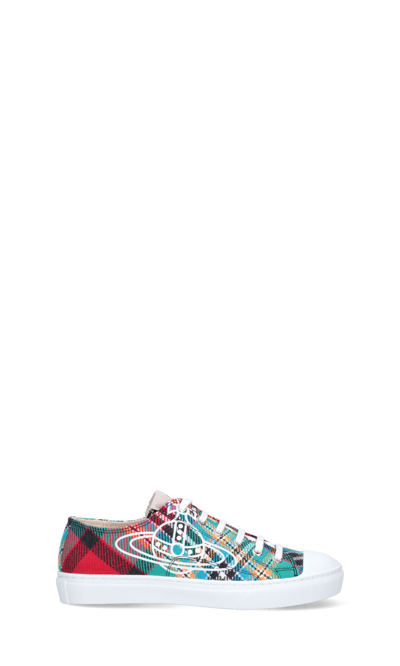 Vivienne Westwood Tartan Low Top 'plimsoll' Sneakers In Red