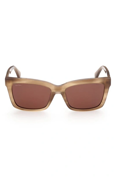 Max Mara 55mm Rectangular Sunglasses In Light Brown/ Other / Brown