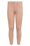 L Agence Margot Coated Crop High Waist Skinny Jeans In Dusty Pink Coated