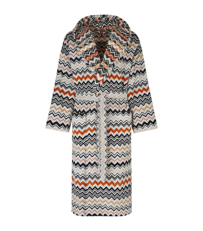 Missoni Bernard Hooded Bath Robe (large) In Black