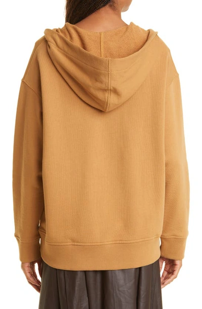 Vince Button-up Cotton Hoodie In Brown