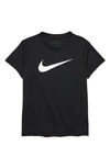 Nike Kids' Big Boys Dri-fit Swoosh Training T-shirt In Black