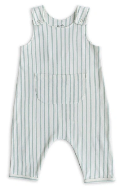 Pehr Babies' Stripes Away Organic Cotton Overalls In Blue3