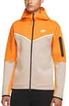 Nike Sportswear Tech Fleece Zip Hoodie In Kumquat  Sandrift & White