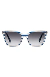 Kate Spade Desis 55mm Cat Eye Sunglasses In Blue Pattern / Grey Shaded