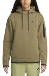 Nike Sportswear Tech Fleece Men's Pullover Hoodie In Medium Olive,black