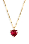 Kate Spade New York My Love Birthstone Heart Pendant Necklace In Ruby