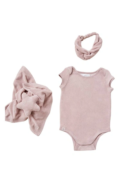 Barefoot Dreams Cozyterry™ Bodysuit, Headband & Baby Blanket Set In Pink Clay
