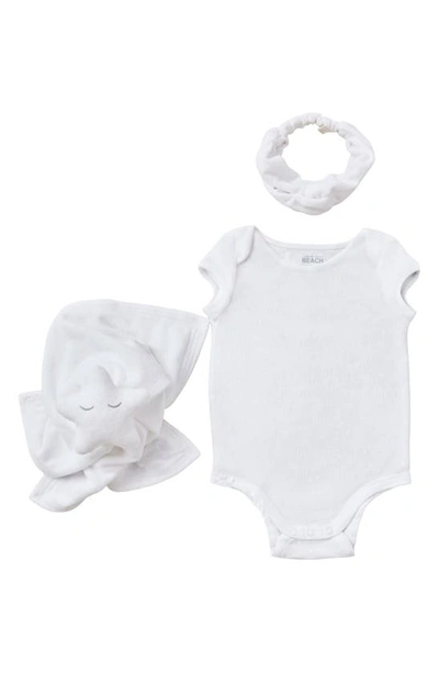 Barefoot Dreams Cozyterry™ Bodysuit, Headband & Baby Blanket Set In Sea Salt