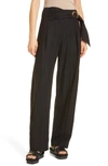 Vince Tie Front Wide Leg Pants In Black