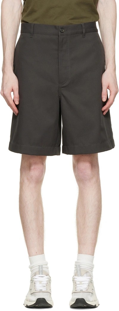Acne Studios Tailored Cotton-blend Shorts In Anthracite Grey