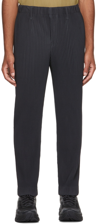 Issey Miyake Technical-pleated Straight-leg Trousers In Dark Grey
