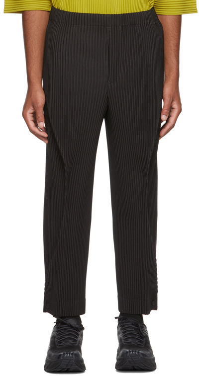 Issey Miyake Straight-leg Pleated Trousers In Navy