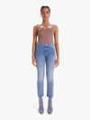 Mother Dazzler Mid Rise Ankle Fray Jeans In Riding The Cliffside In Blue