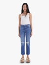 Mother The Tomcat Distressed Crop Jeans In Playing With Scissors In Blue