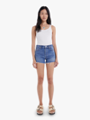 Mother The Tomcat Kick Fray Shorts Playing With Scissors Jeans In Blue