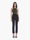 Mother High Rise Rider Ankle Straight Jeans In Not Guilty In Black
