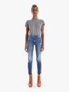 Mother The Mid Rise Dazzler Ankle Fray Weekend Warrior Jeans In Blue