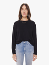 MOTHER THE L/S SLOUCHY CUT OFF T-SHIRT IN BLACK - SIZE X-LARGE