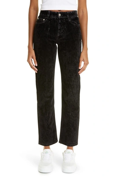 Stella Mccartney Velvet Denim Long Sleeve Jumpsuit In Black