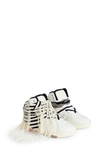 Saint Laurent Fringed Sneaker In White Red