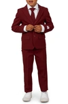 Opposuits Toddler Boys Blazing Solid Color Suit, 3-piece Set In Red