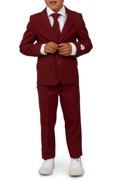 Opposuits Kids' Toddler Boys Blazing Solid Colour Suit, 3-piece Set In Red