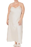 Rya Collection Plus Size Darling Lace-inset Nightgown In Champagne