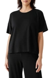 Eileen Fisher Organic Cotton Crewneck T-shirt In Black