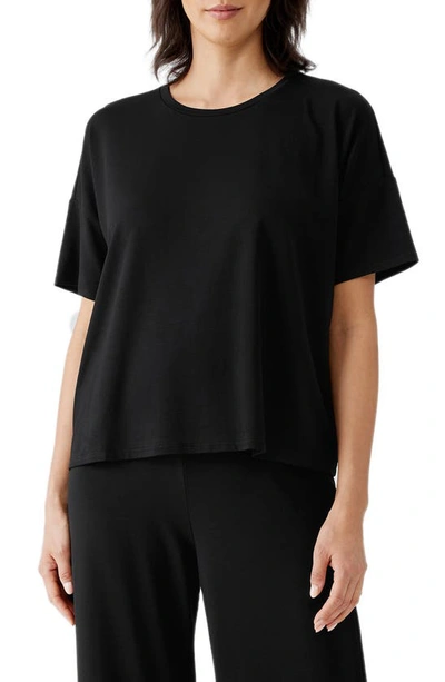 Eileen Fisher Bateau Neck Boxy T-shirt In Black
