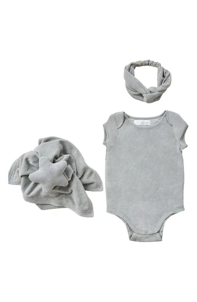 Barefoot Dreams Cozyterry™ Bodysuit, Headband & Baby Blanket Set In Wave