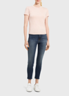 Theory Tiny Pima Cotton Tee In Pink Salt