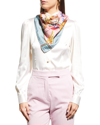 Dolce & Gabbana Bread-print Twill Scarf (70 X 70) In Pane Rosa