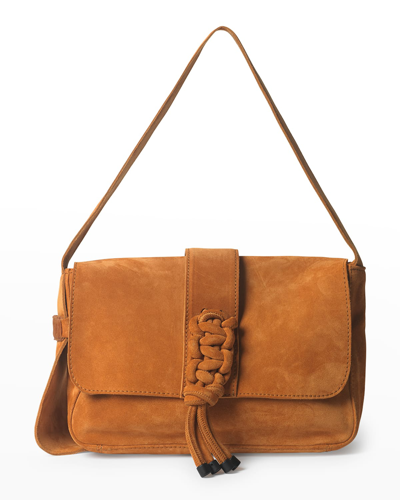 Callista Braided Suede Messenger Bag In Spice