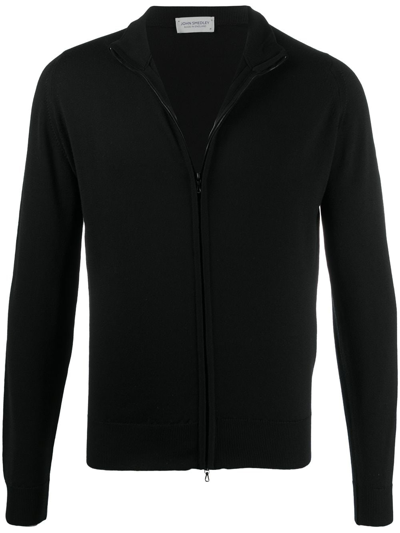 John Smedley Maglia Full Zip In Black