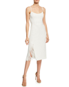 Dress The Population Rory Fringe Sheath Midi Dress In Off White