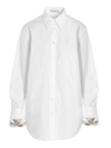 Jw Anderson White Chain-embellished Cotton-poplin Shirt In White