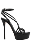 Le Silla 150mm Belen Patent Leather Sandals In Black